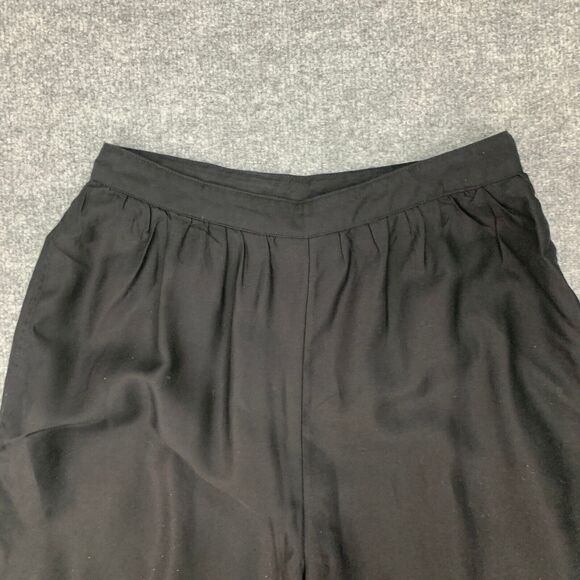 Anthropologie Pants Womens 2T Tall Black Wide Leg Eyelet Crop High Rise Side Zip - Picture 4 of 15